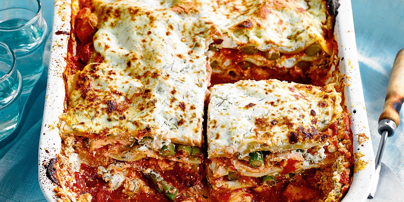 Salmon and asparagus lasagne Salmon and asparagus lasagne