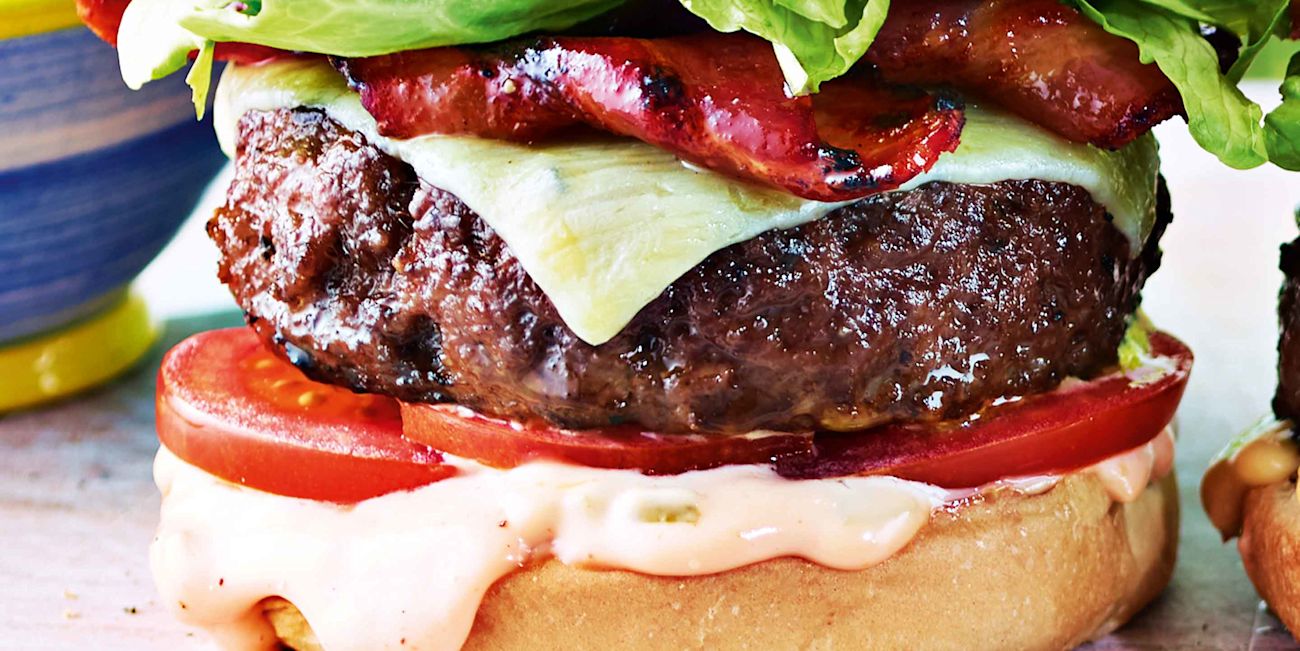 Hereford burger, bacon and ultimate burger sauce Hereford burger, bacon and ultimate burger sauce