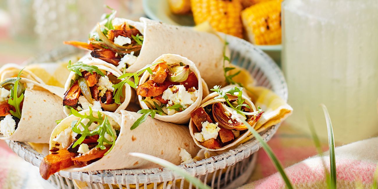Sweet potato and feta wraps Sweet potato and feta wraps