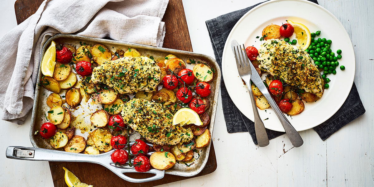 Chicken Kiev traybake Chicken Kiev traybake