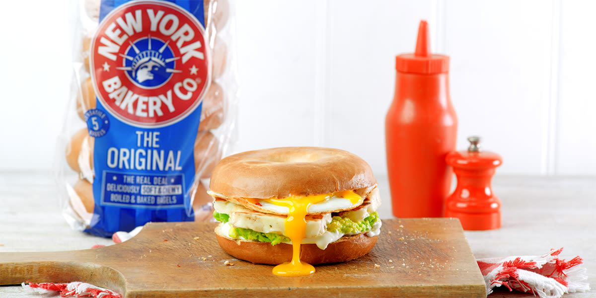 Veggie halloumi bagels Veggie halloumi bagels