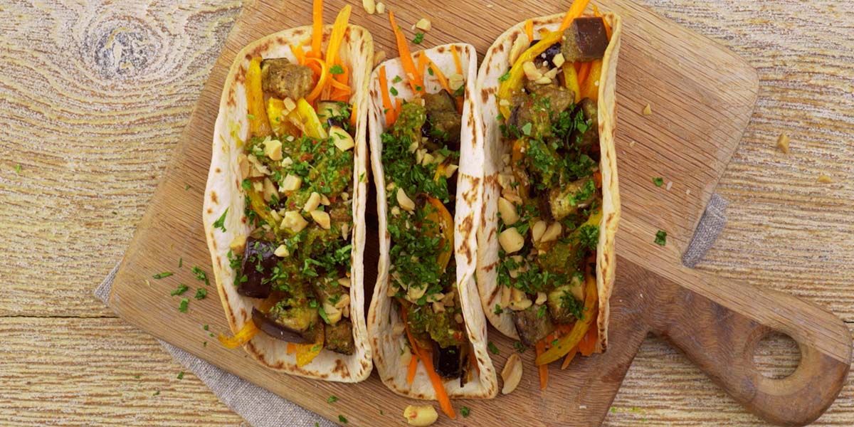 Thai-style roasted veggie tacos Thai-style roasted veggie tacos