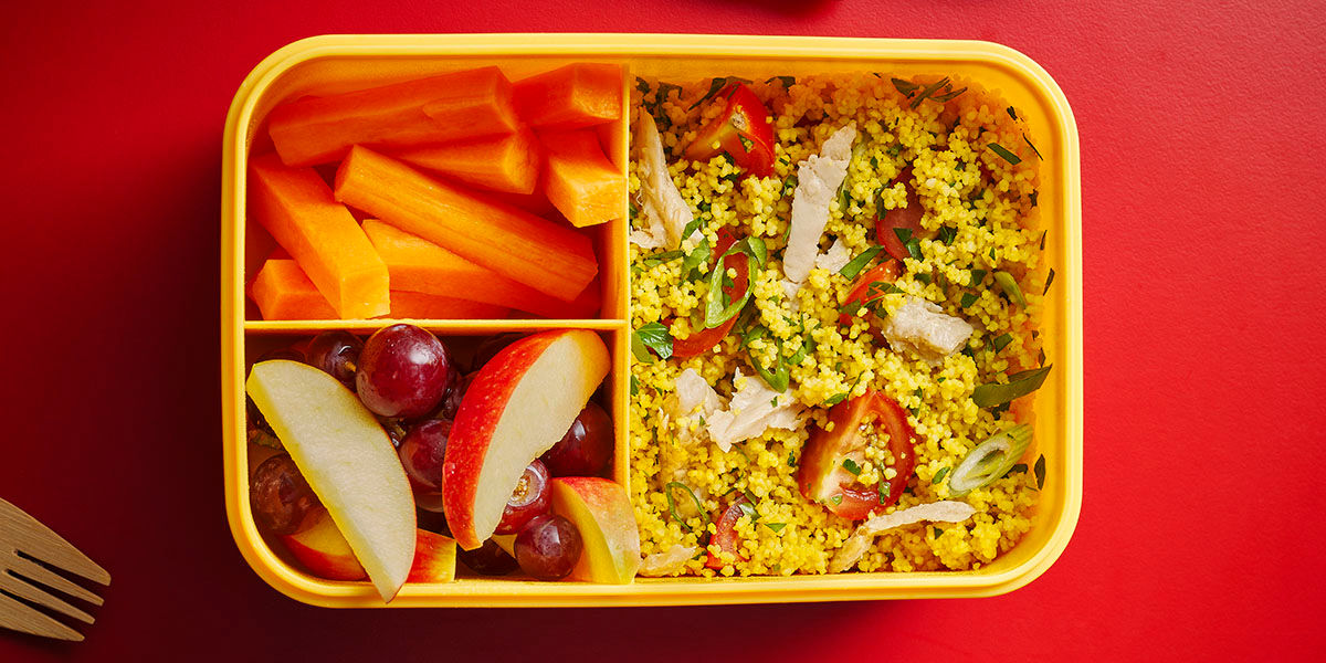 Cherry tomato & spring onion cous cous lunchbox salad Cherry tomato & spring onion cous cous lunchbox salad