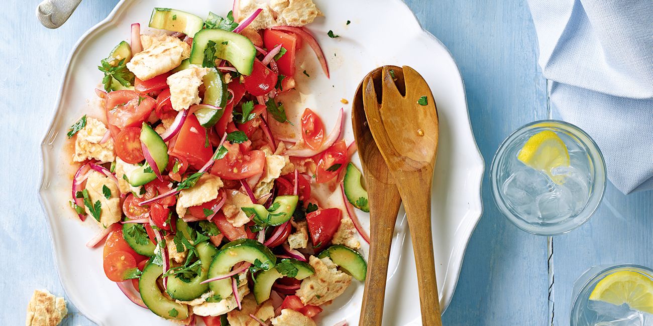 Spiced salmon with fattoush salad Spiced salmon with fattoush salad