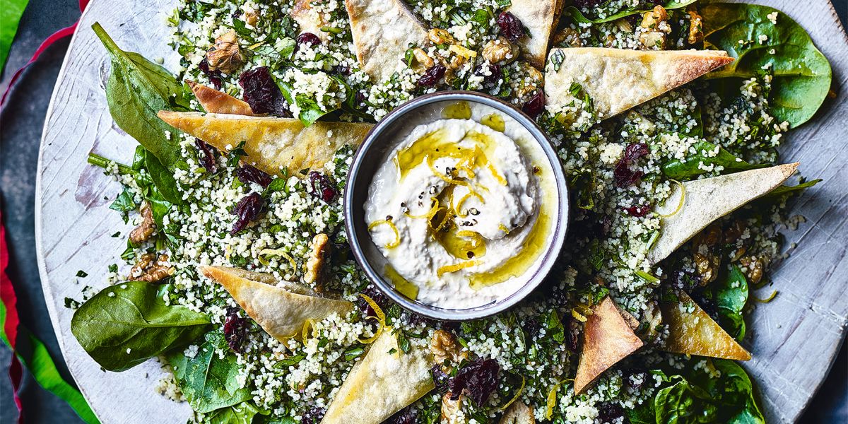 Festive tabbouleh vegan wreath Festive tabbouleh vegan wreath