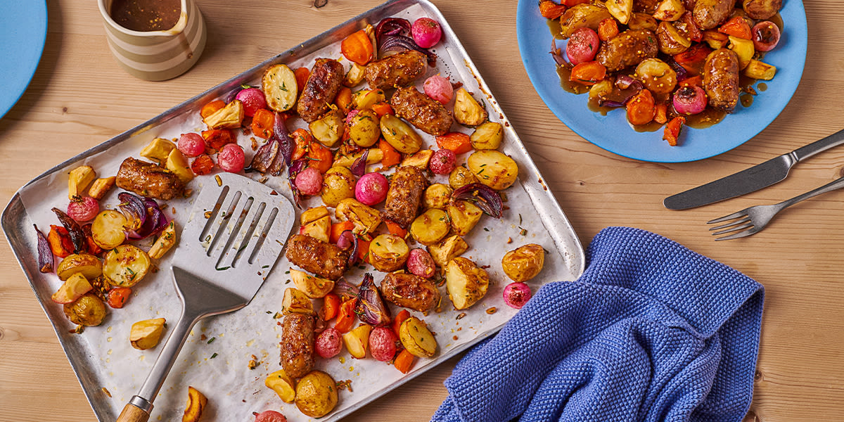 One Pan Sausage & Veg Roast One Pan Sausage & Veg Roast