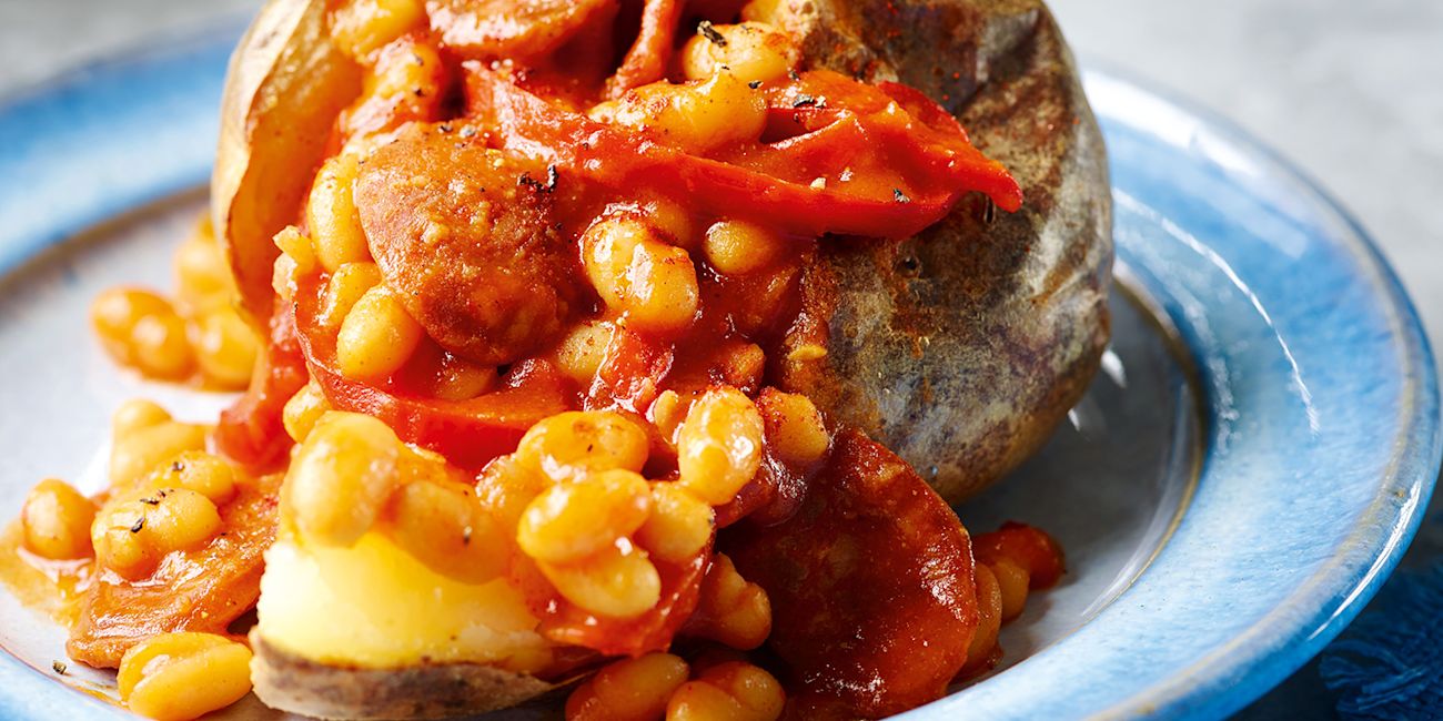 Jackets and chorizo beans Jackets and chorizo beans