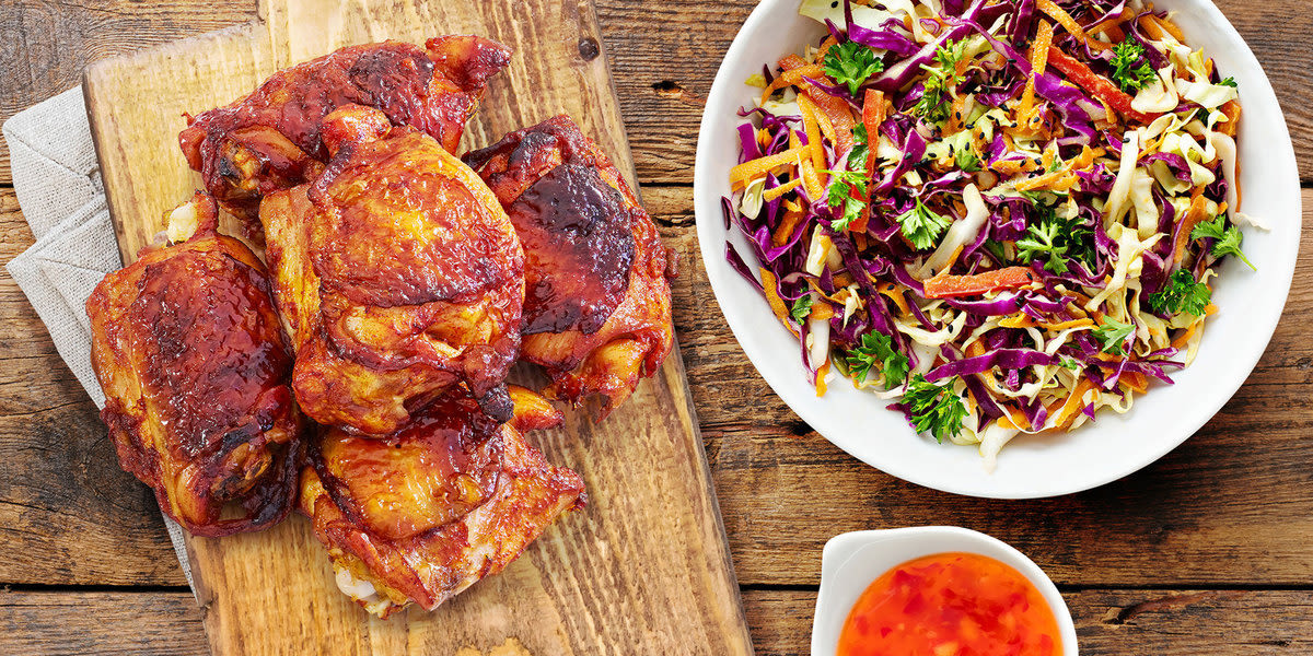 Encona Thai Sweet Chilli BBQ chicken thighs Encona Thai Sweet Chilli BBQ chicken thighs