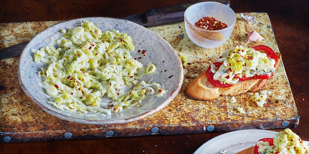Creamed leek bruschettas Creamed leek bruschettas
