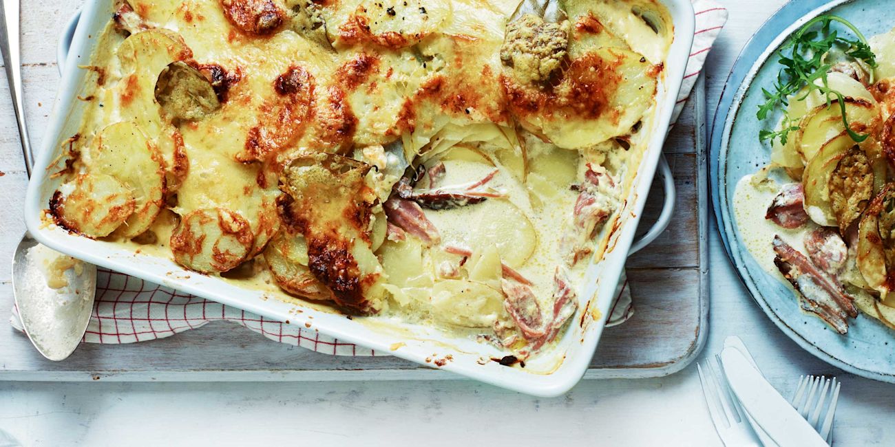 Gammon and potato dauphinoise Gammon and potato dauphinoise