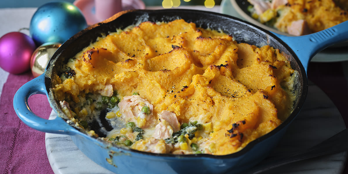 Easy salmon & spinach gratin Easy salmon & spinach gratin