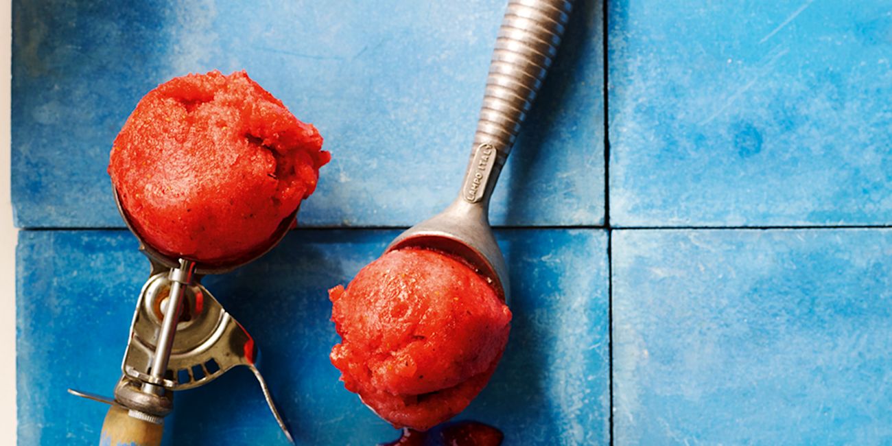 Strawberry and mint sorbet Strawberry and mint sorbet