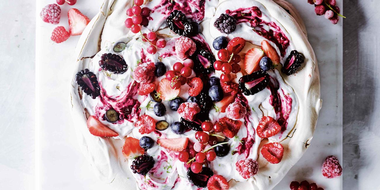 Layered pavlova with coconut cream Layered pavlova with coconut cream