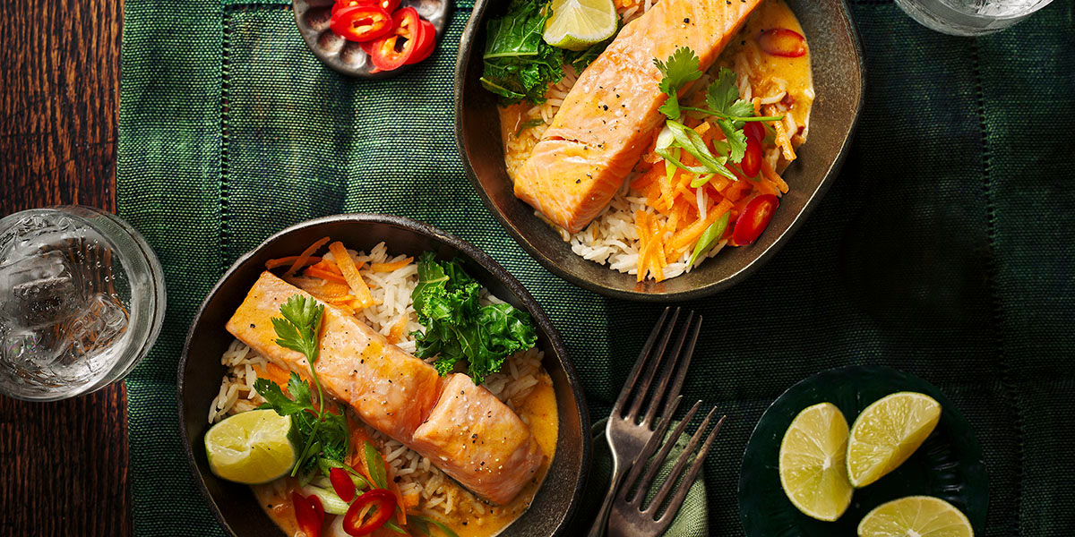 Coconut salmon bowls Coconut salmon bowls