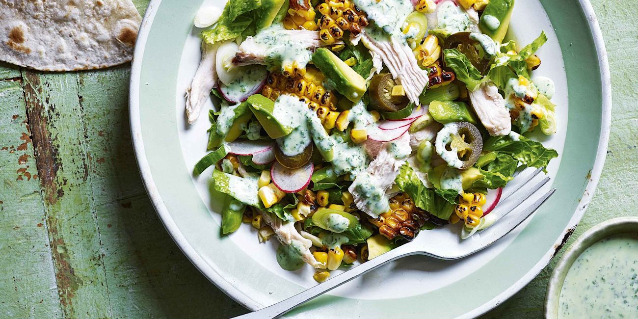Shredded chicken and charred corn salad Shredded chicken and charred corn salad