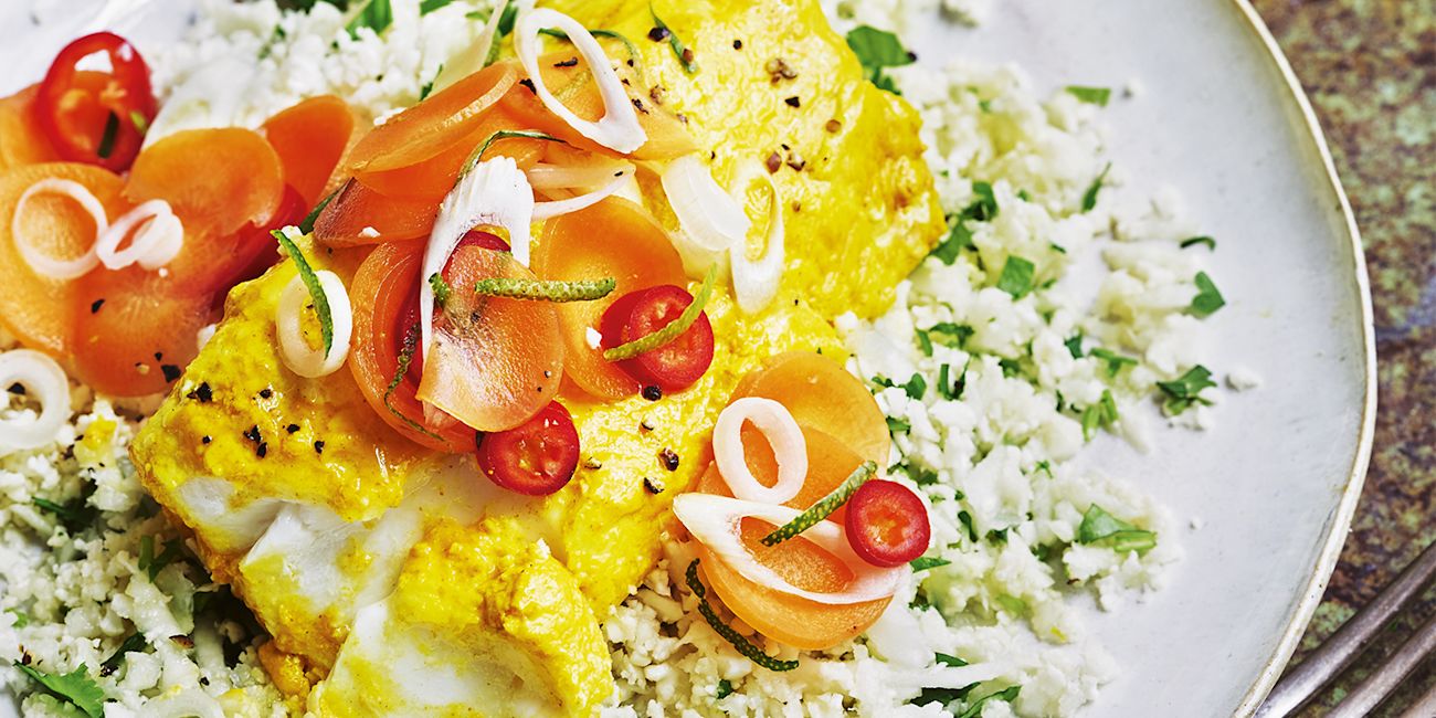 Turmeric cod with cauliflower rice Turmeric cod with cauliflower rice