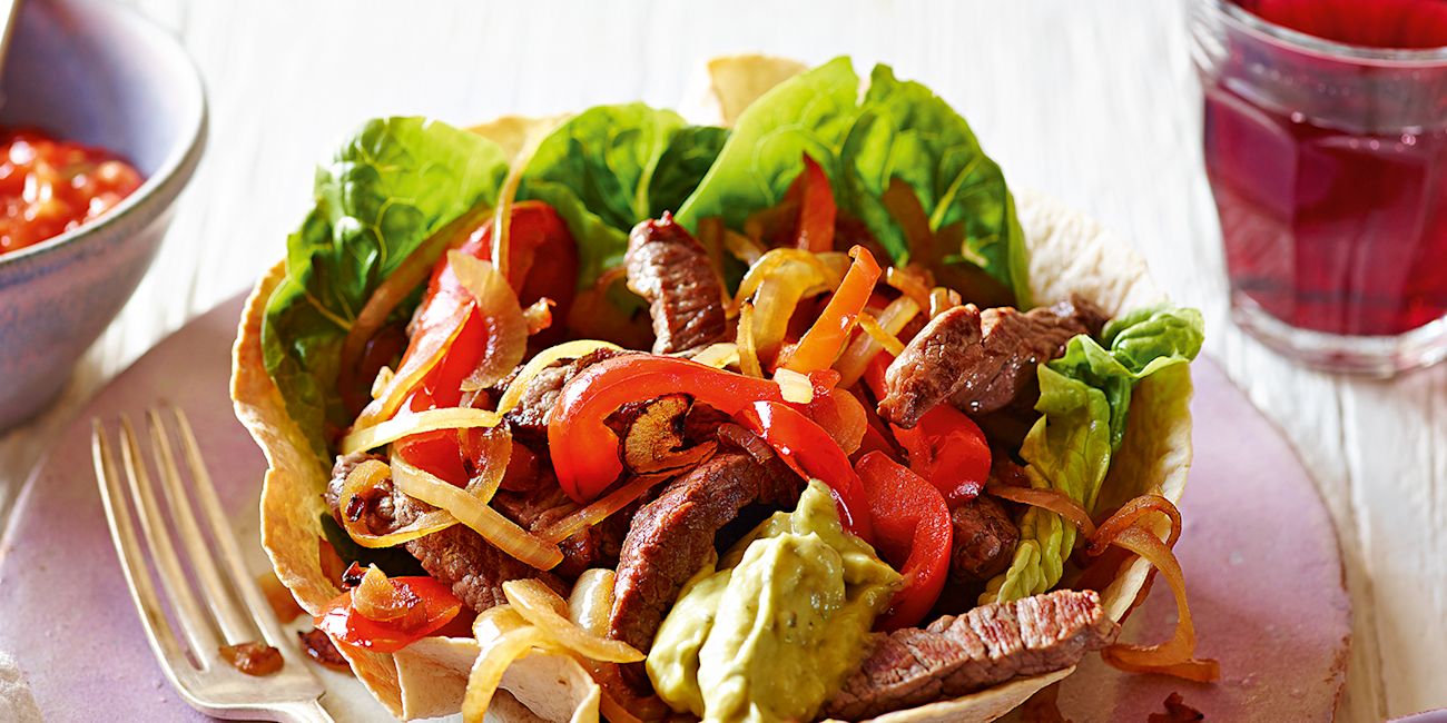 Steak fajita bowls Steak fajita bowls