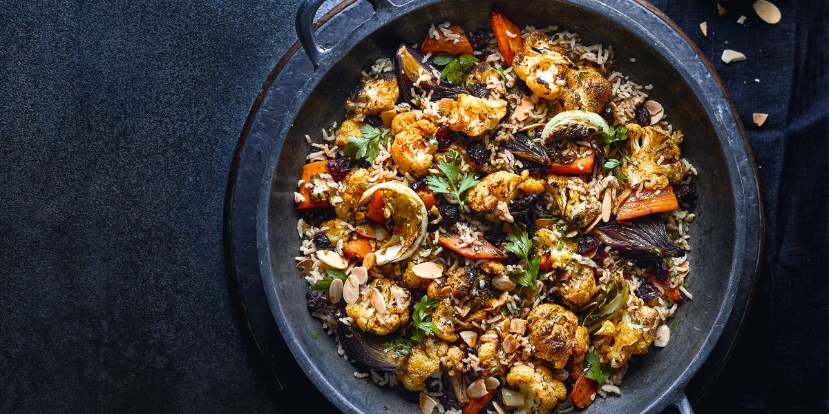 Moroccan-style cauliflower and rice bake Moroccan-style cauliflower and rice bake