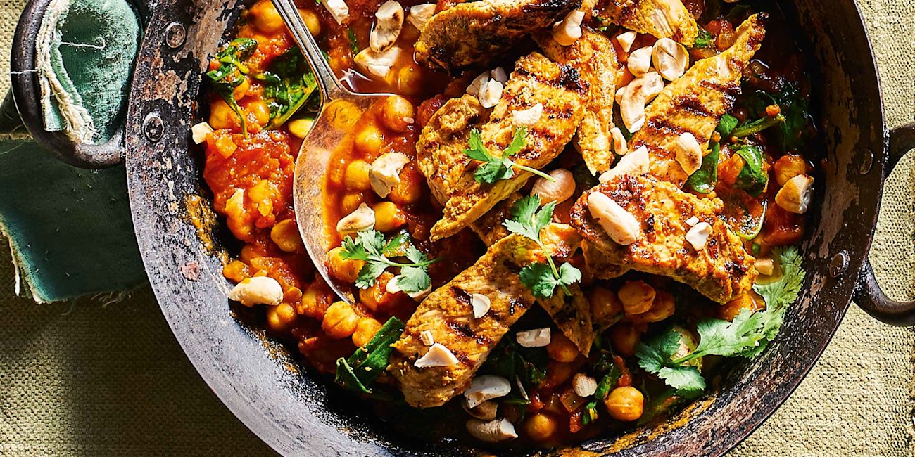 Chargrilled tandoori chicken with chana masala Chargrilled tandoori chicken with chana masala