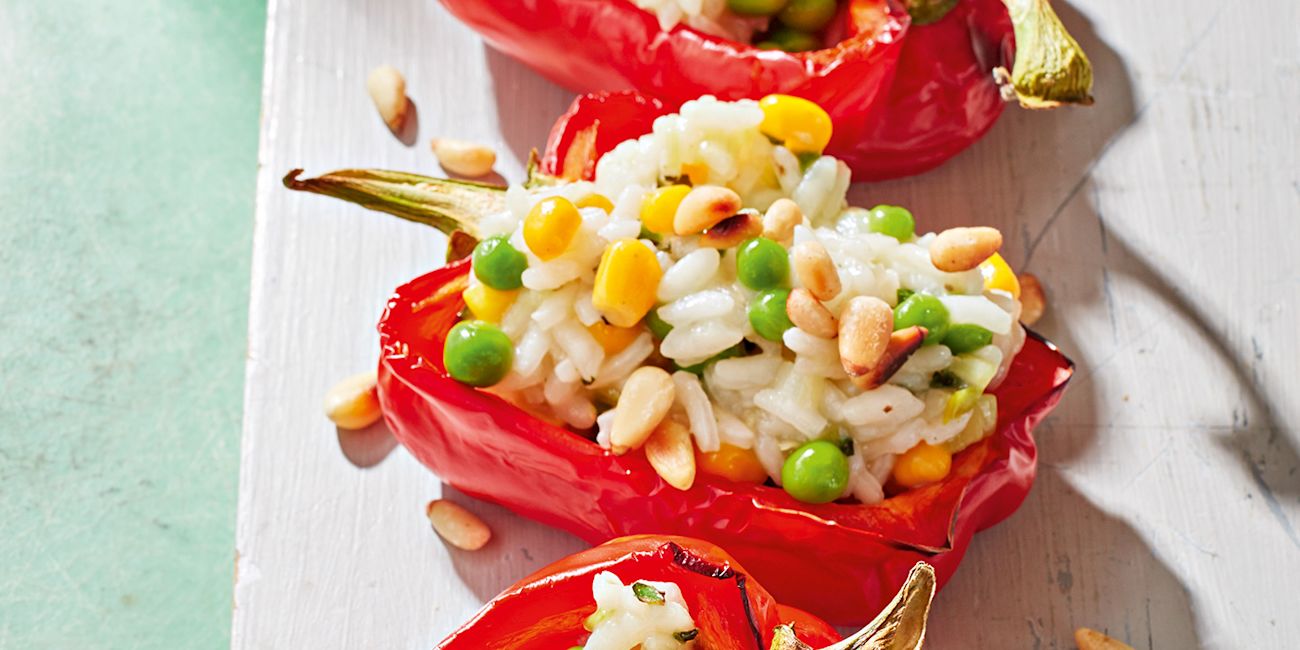 Creamy rice stuffed red peppers Creamy rice stuffed red peppers