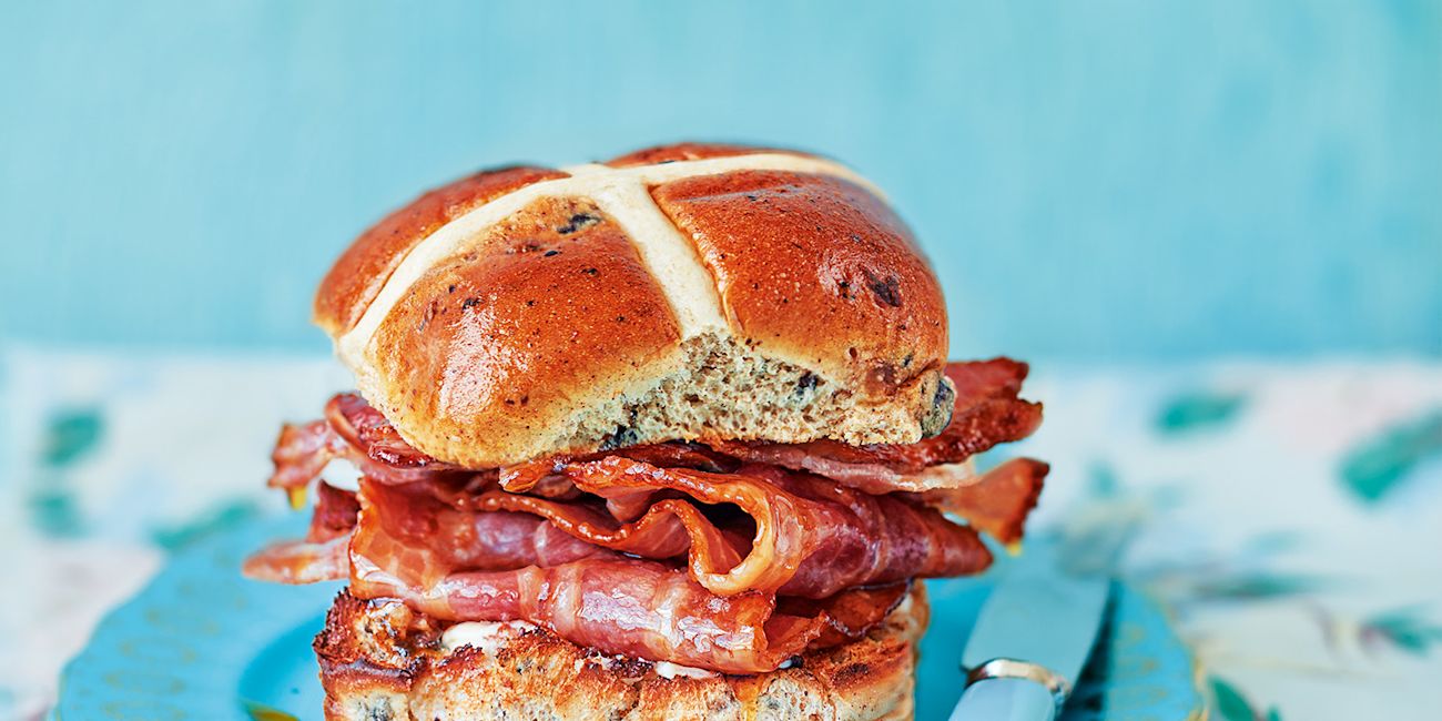 Sticky bacon hot cross buns Sticky bacon hot cross buns