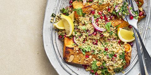 Roasted squash with herby cous cous