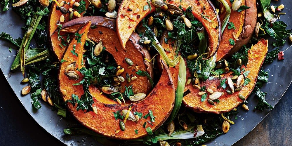 Roasted pumpkin with chilli-spiked crumb Roasted pumpkin with chilli-spiked crumb