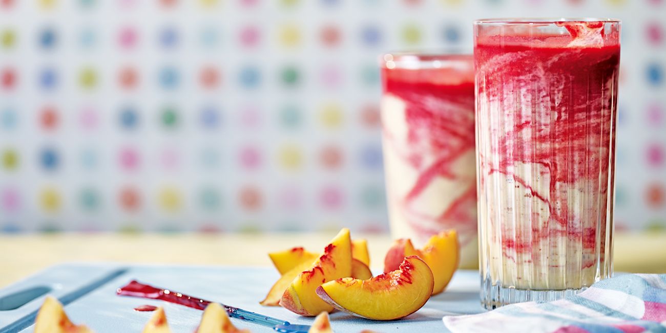 Peach melba milkshake Peach melba milkshake