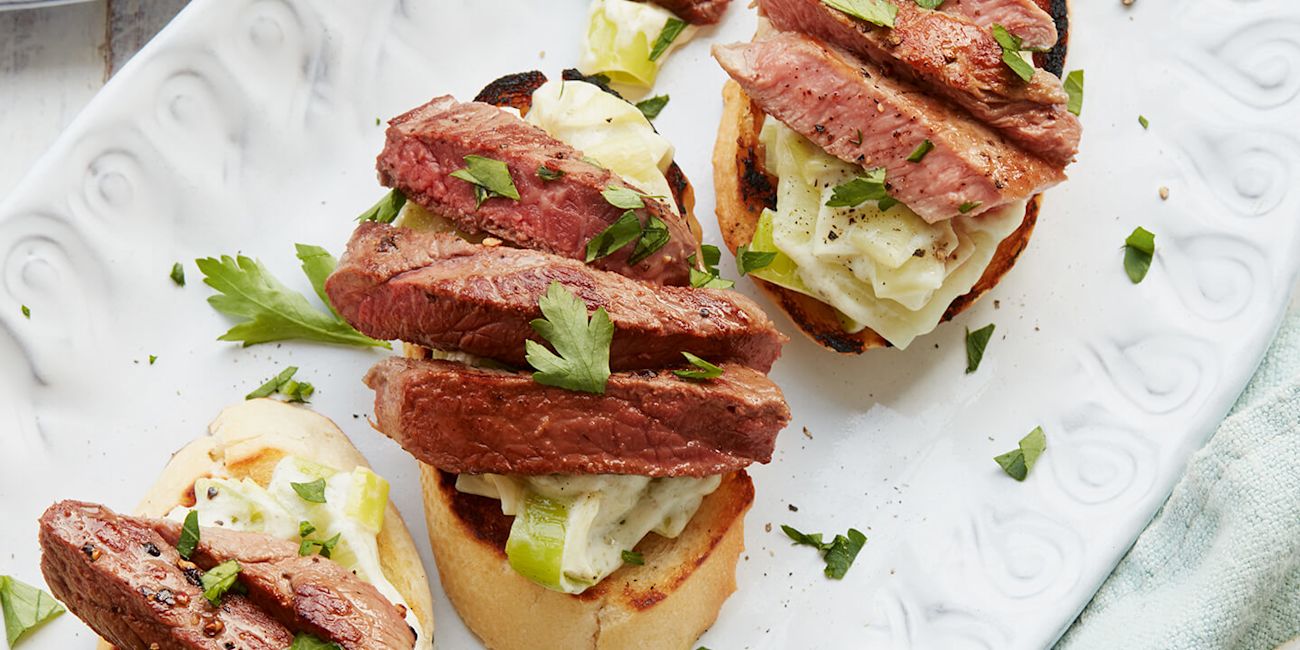 Lamb and leek bruschetta Lamb and leek bruschetta