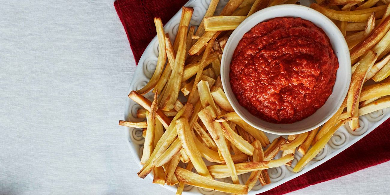 Parsnip fries with chorizo ketchup Parsnip fries with chorizo ketchup
