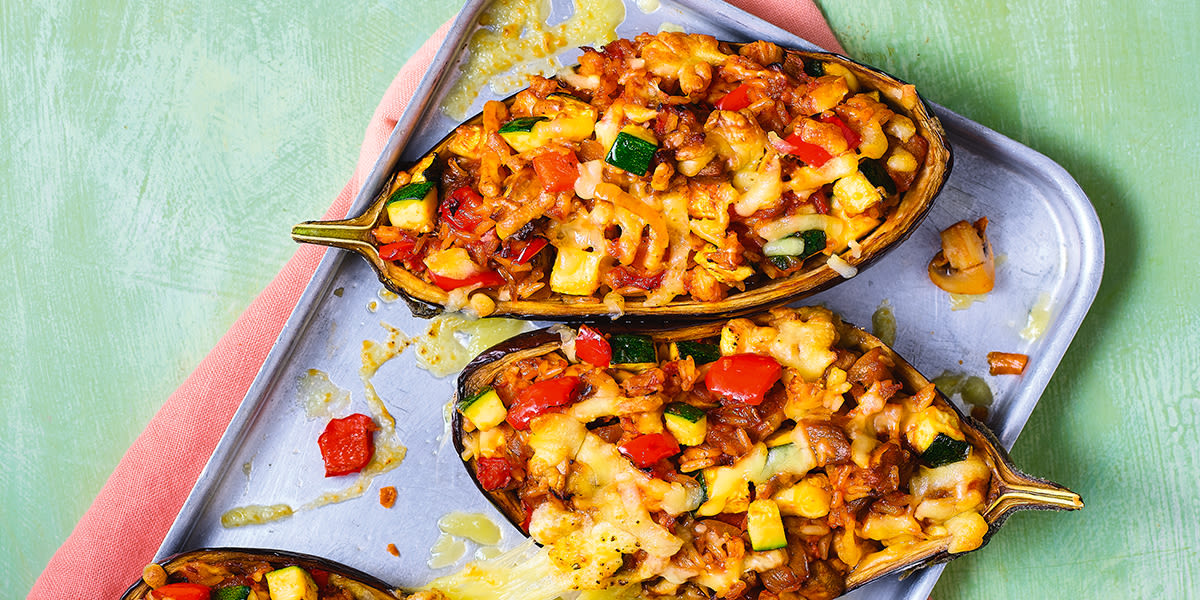 Mediterranean-style stuffed aubergines Mediterranean-style stuffed aubergines
