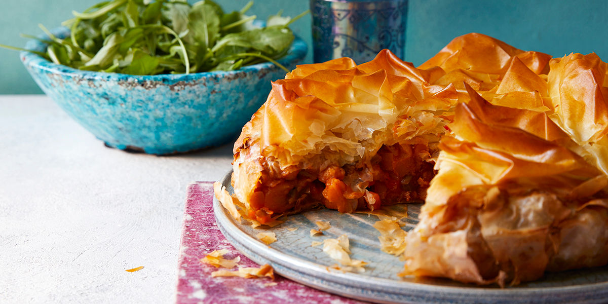 Moroccan-inspired vegetable filo pie Moroccan-inspired vegetable filo pie
