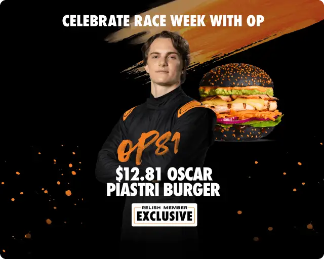 $12.81 Oscar Piastri Burger Offer
