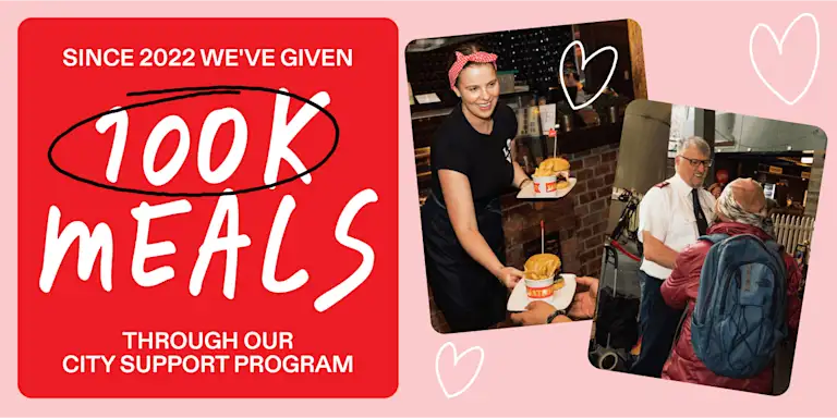 Since 2022 we've given 100K meals through our city support program
