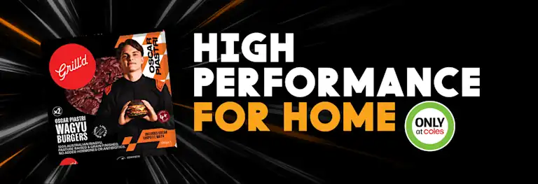 High Performance at home - Limited Edition Oscar Piastri Wagyu Burgers, New and Exclusively at Coles