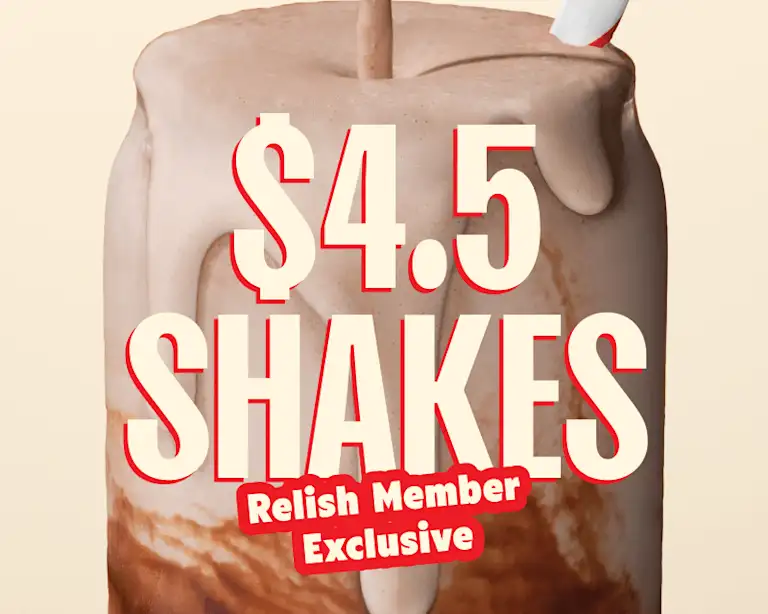 Half price shakes - Relish Member exclusive offer