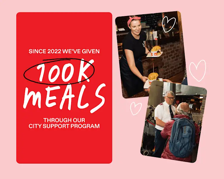 Since 2022 we've given 100K meals through our city support program
