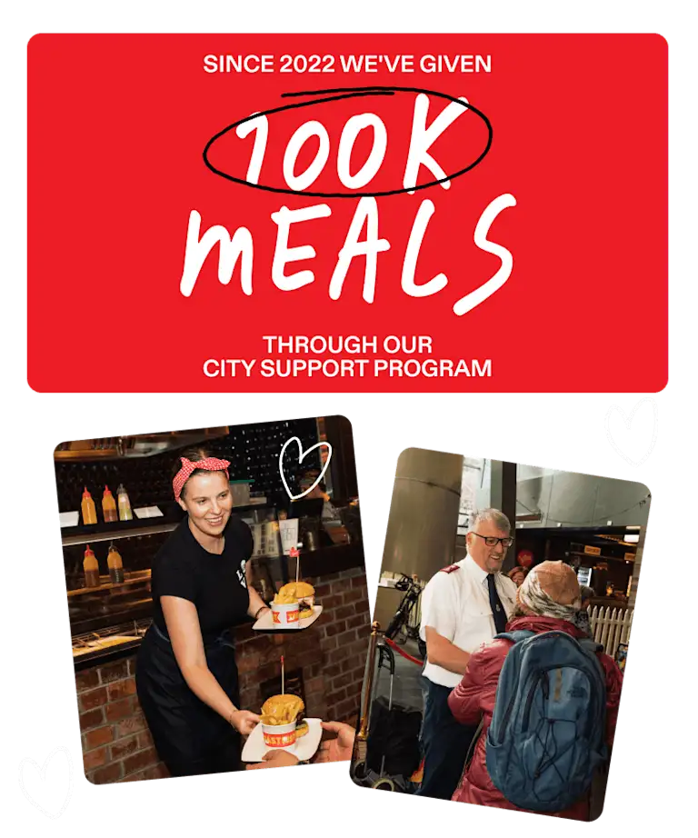 Since 2022 we've given 100K meals through our city support program.