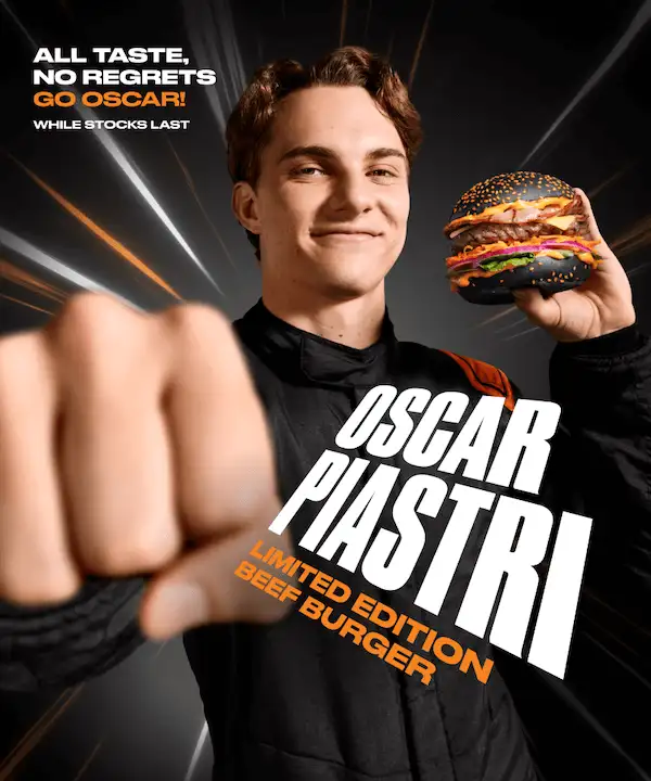 The Oscar Piastri limited edition beef burger is back.