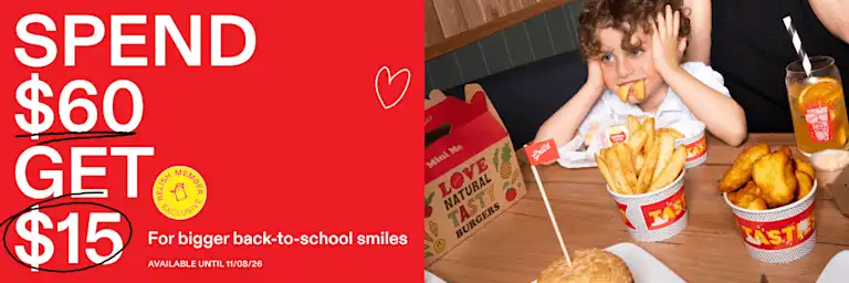 Spend $60, get $15 - For bigger back-to-school smiles