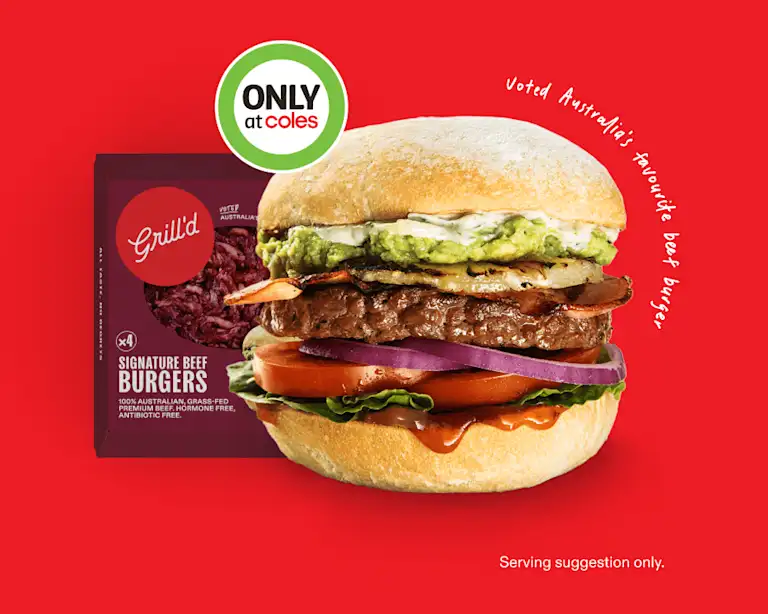 Grill'd burger patties, only at Coles