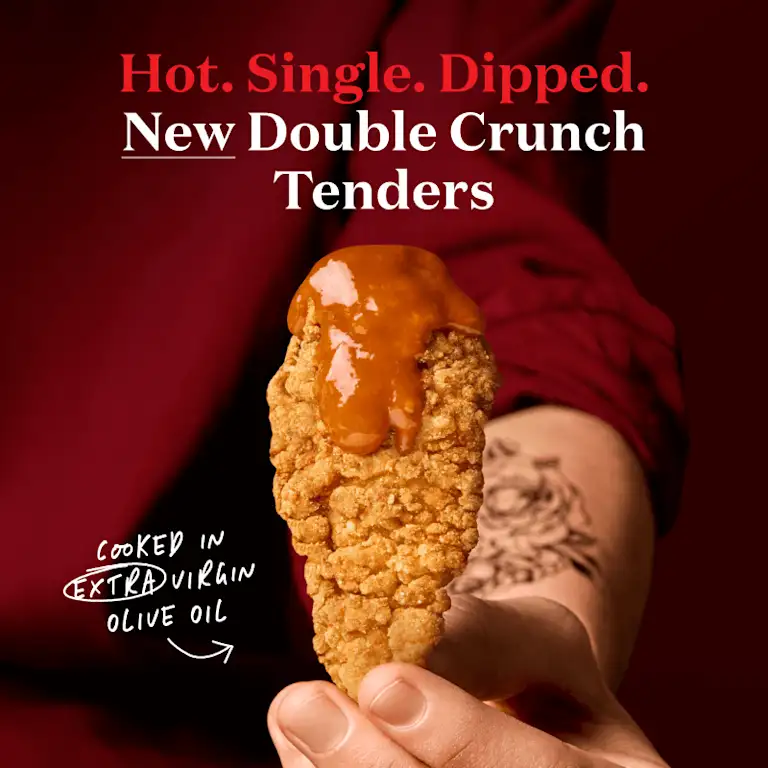 Hot. Single. Dipped. New Double Crunch Tenders.