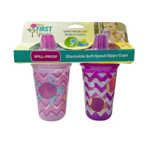 Mumsandbabes - The First Years Stackable 9oz Soft Spout Cups - Pink	