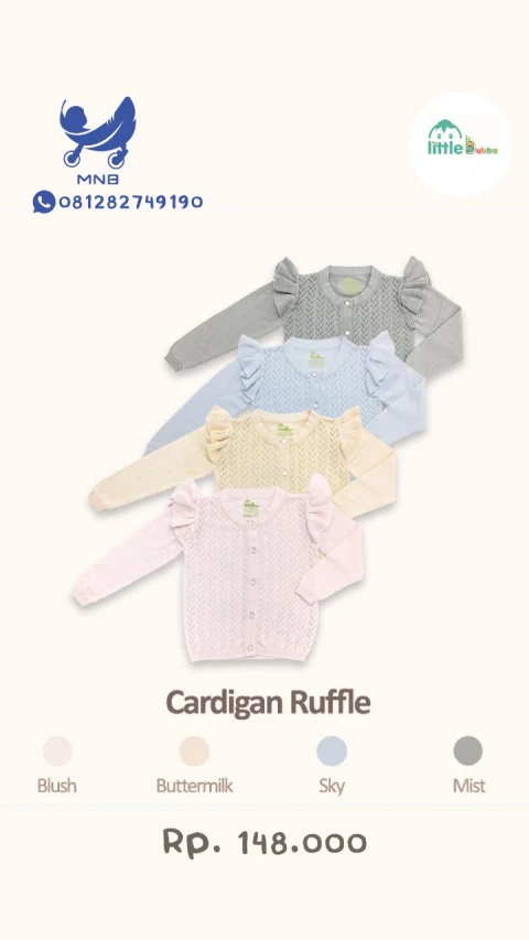 Mumsandbabes - Little Bubba Knit Wear Girl Cardigan Ruffle