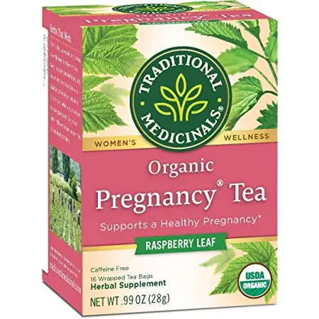 Mumsandbabes - Traditional Medicinals, Organic Pregnancy Tea, Raspberry Leaf, Caffeine Free, 16 Wrapped Tea Bags, .99 oz (28 g)