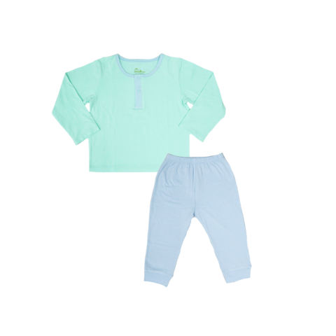 Mumsandbabes - Little Bubba Neil Pajamas - Mint Green Baby Blue