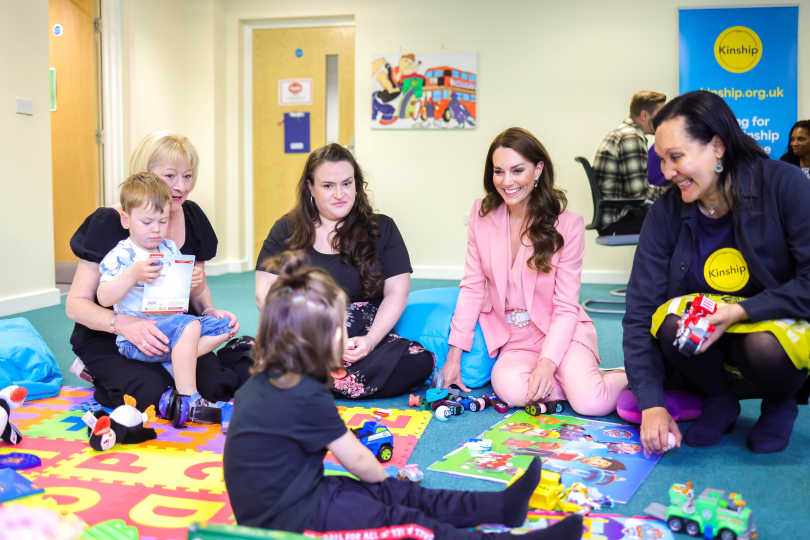 Her Royal Highness with young children who are being cared for by kinship carers. 