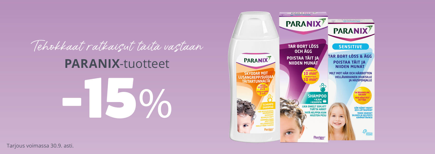 Syyskuun tarjous | Paranix-tuotteet -15 %