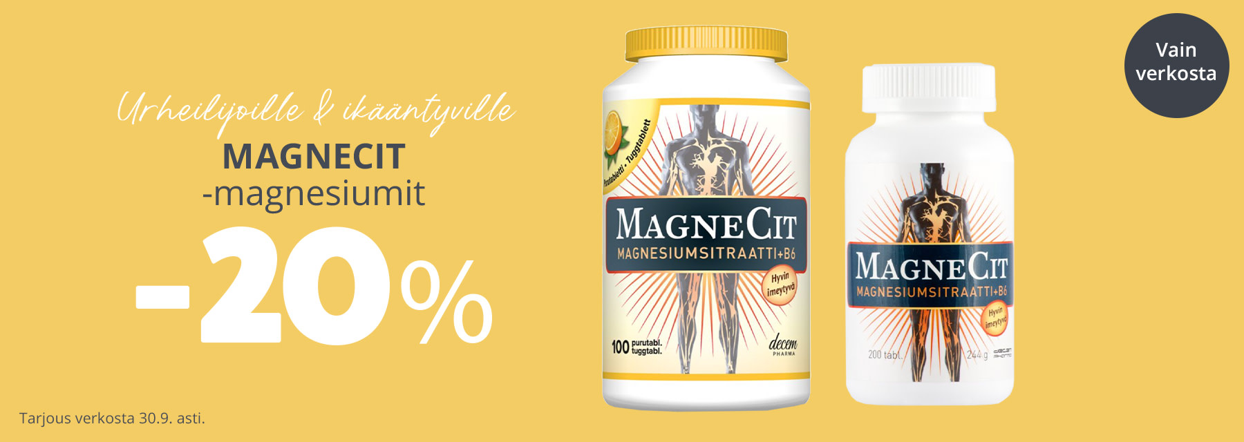 Syyskuun verkon tarjous | Magnecit-tuotteet -20 %
