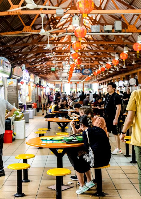 Experience the world famous Singapore hawker centres.
